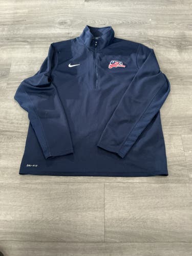 Team USA Blue Men's Large Nike 1/2 Zip (New)