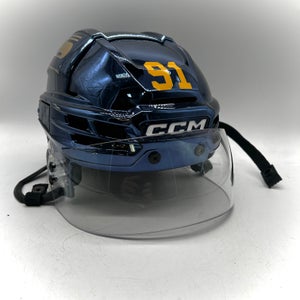 CCM Super Tacks X - Used Medium Pro Stock Helmet (Navy Chrome)
