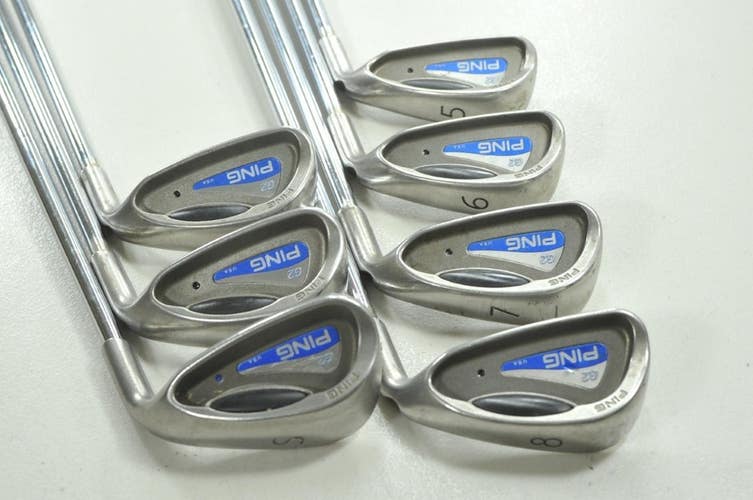 Ping G2 5-W,SW Iron Set Regular Flex Black Dot Right Cushin Steel # 209111