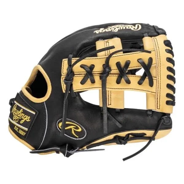 Rawlings Heart Of The Hide PROR205U-32B Baseball Glove Black Tan Gold RHT 11.75"