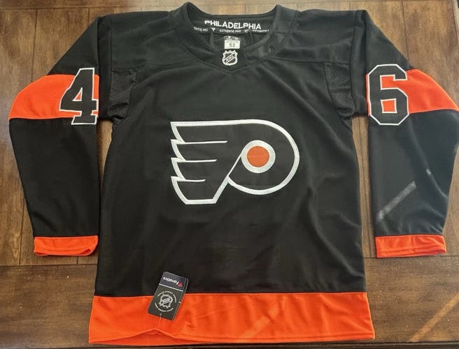 Philadelphia Flyers Trevor Zegras Black Jersey #46 Adult Large (52) NWT