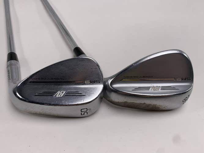 Titleist Vokey SM9 Tour Chrome Wedge Set 50* 8 | 58* 8 AMT Red R300 Regular RH