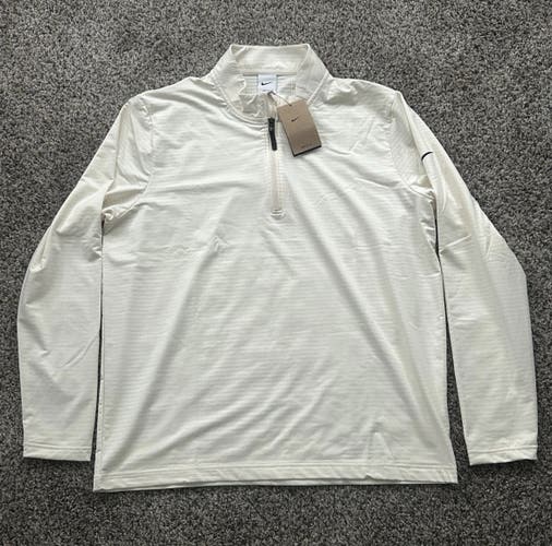 Nike Mens Dri Fit Victory 1/2 Zip Golf Pullover Beige Mens Size Large FD5837-110
