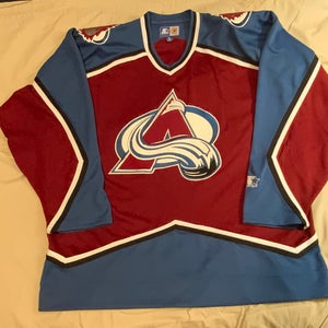 NEW 90s Vintage Colorado Avalanche Starter Home Game Hockey Jersey XL