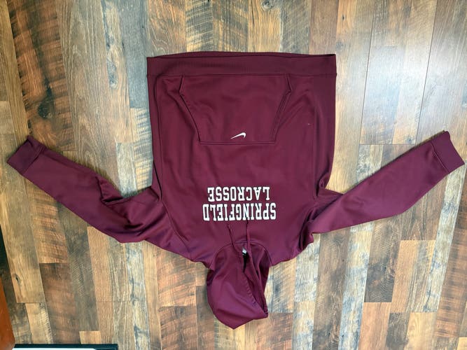 Nike xl hoodie synthetic sweatshirt Springfield lacrosse team issue warm-up