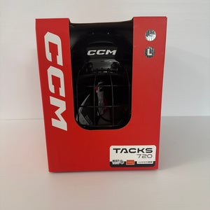 New Large CCM Tacks 720 Helmet Combo - Black