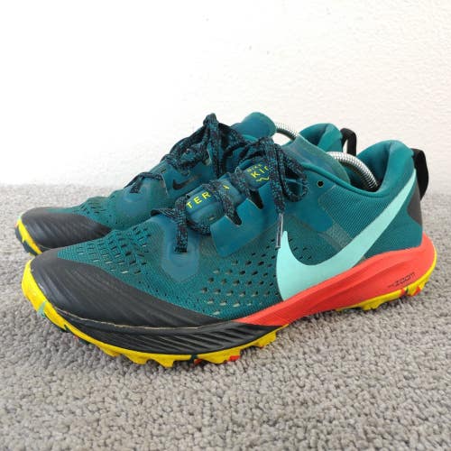 Nike Air Zoom Terra Kiger 5 Womens 8.5 Trail Running Shoes AQ2220-302 Blue Green