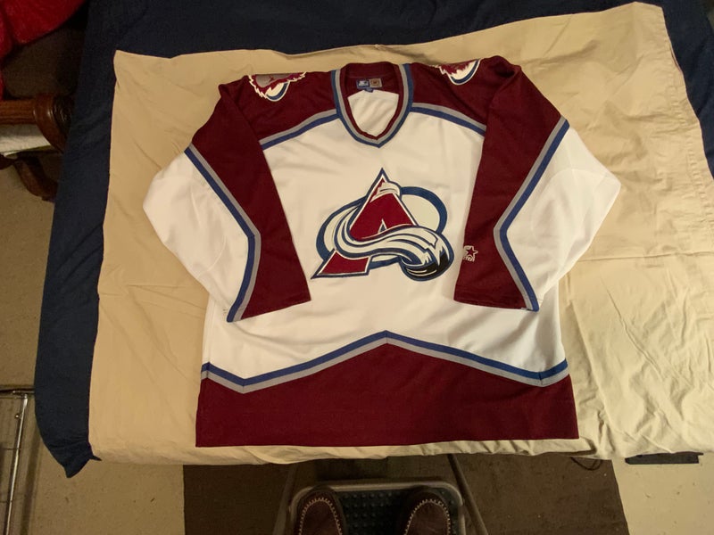 New 90s Vintage Colorado Avalanche Starter Away Game Hockey Jersey XXL with the Yeti patches