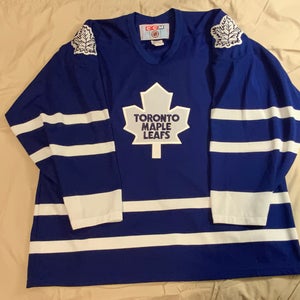 NEW 90s VINTAGE Toronto Maple Leafs CCM Home Game Blue Hockey Jersey - XL
