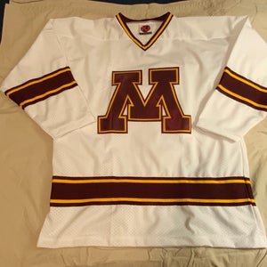 NEW 1980s-1990s Vintage Minnesota Golden Gophers NCAA Hockey Team Away Jersey XL
