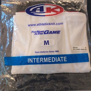 White w/Red and Black Intermediate Medium Athletic Knit Socks (New)