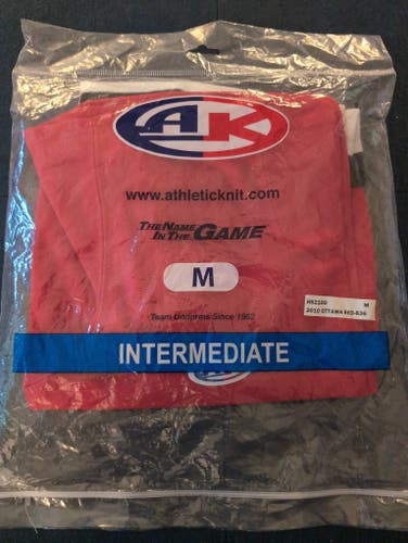 Red w/ White and Black stripes Intermediate Medium Athletic Knit Socks (New)