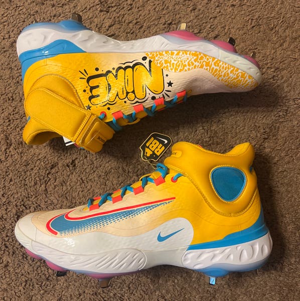 NEW Nike Alpha Huarache Elite 4 Mid RBI Baseball Cleats FZ7344-200 Size 12 Khaki Size 12 Nike x RBI Exclusive Alpha Huarache Elite 4 Baseball  main image 3