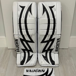 33"+2 Vaughn V10 Pro Carbon Goalie Leg Pads Pro Stock (Used) + Blocker Face