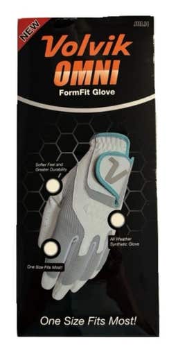 Volvik Omni Form Fit Glove (Junior, White/Aqua, LEFT) 2023 Golf NEW