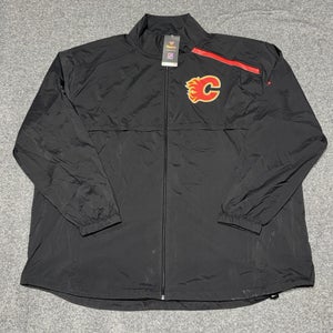 Calgary Flames NHL Fanatics Authentic Pro Full Zip Team Rinkside Jacket Sz 3XL