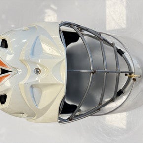 Used Brine LACROSSE GOALIE Lacrosse Helmet White M/L 11860-S000303799