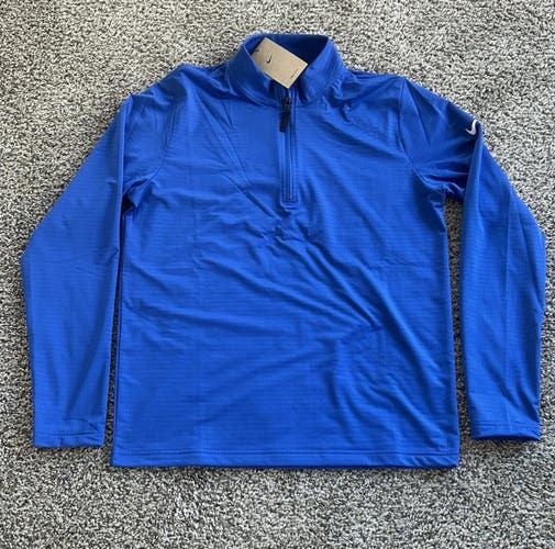 Nike Mens Dri Fit Victory 1/2 Zip Golf Pullover Blue Mens Size Medium FD5837-480