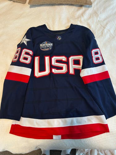 Team USA - Jack Hughes 4 Nations Face Off Jersey - Size 50 - Rare