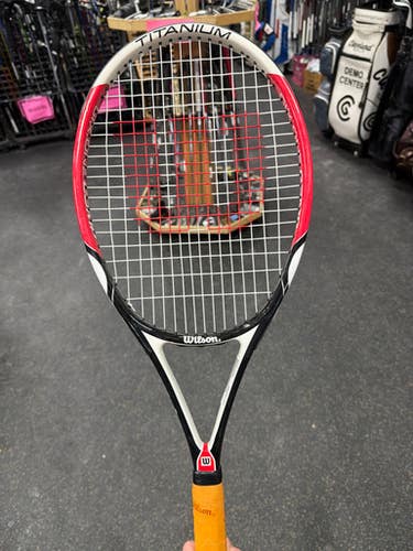 Used Wilson SIX ONE COMP Adult Tennis Racquet Black 4 1/2" 11337-S000478494