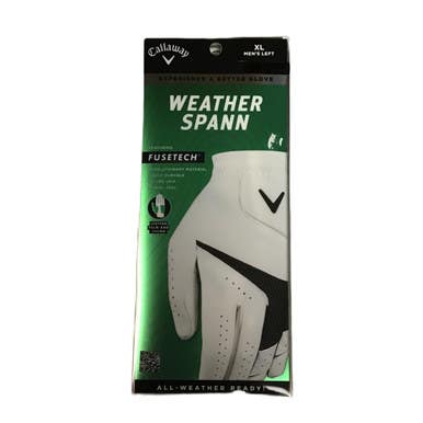 Used Callaway WEATHER SPANN Mens Golf Glove White XL 11730-S000069076