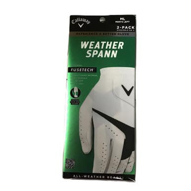 Used Callaway WEATHER SPANN Mens Golf Glove White M/L 11730-S000069071