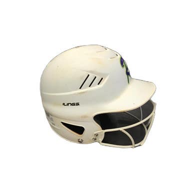Used Rawlings RCFH Batting Helmet w/Mask White One Size 11730-S000069106