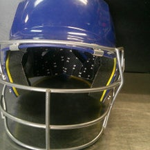 Used Under Armour HELMET W/MASK Batting Helmet w/Mask Royal Blue SM 11868-S000067179