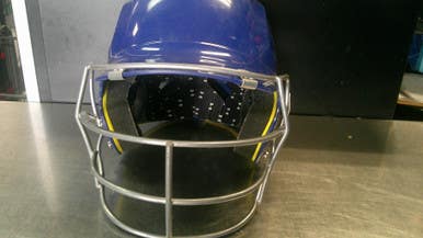 Used Under Armour HELMET W/MASK Batting Helmet w/Mask Royal Blue SM 11868-S000067179