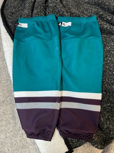 Anaheim Mighty Ducks 20th Anniversary XL Pro Stock Purple Eggplant Adidas Socks