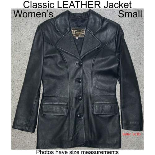 Classic Supple LEATHER Jacket Women Small Deri Sarayi