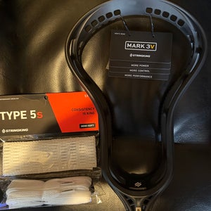 Stringking Mark 3V Lacrosse Head with Stringking 5s semi soft mesh kit valued at $39.99!!