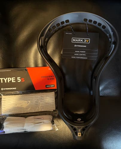 Stringking Mark 3V Lacrosse Head with Stringking 5s semi soft mesh kit valued at $39.99!!