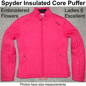 Spyder Insulated Core Puffer w/Flowers Ladies 6 - EXCELLENT