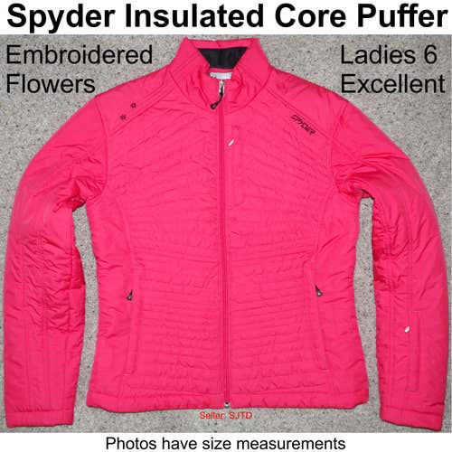 Spyder Insulated Core Puffer w/Flowers Ladies 6 - EXCELLENT