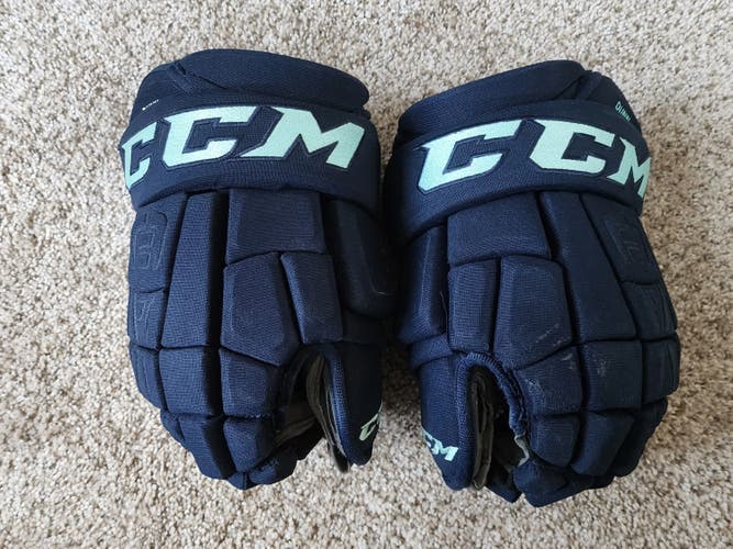 CCM HG12 Gloves 14" Pro Stock (Used) Seattle Kraken Hockey Gloves Vince Dunn