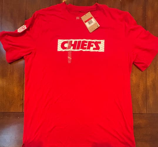 Kansas City Chiefs NFL Nike Red T-Shirt Adult Large NWT MSRP $65
