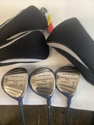 Square Two Light & Easy 4-4-4 Fairway Woods Set 3, 5, 7 Ladies Graphite Shafts