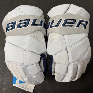 Brand New Pro Stock Bauer Vapor Hyperlite Gloves 13" White/Navy Blue Colour