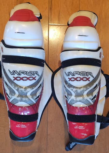 Bauer Vapor XXXX Senior 14" Hockey Shin Pads - Anchor & Wrap Straps (Used)