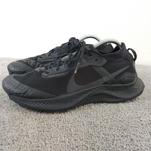 Nike Pegasus Trail 3 GTX Mens 10 Running Shoes Black Dark Smoke Grey DC8793-001