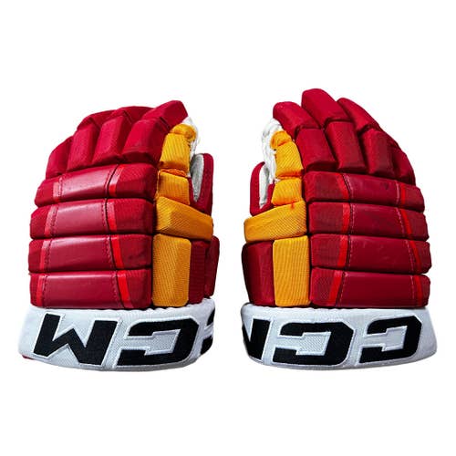 CCM HG97 - Used AHL Pro Stock 14" Gloves - Martin Frk (Red/Yellow/White)