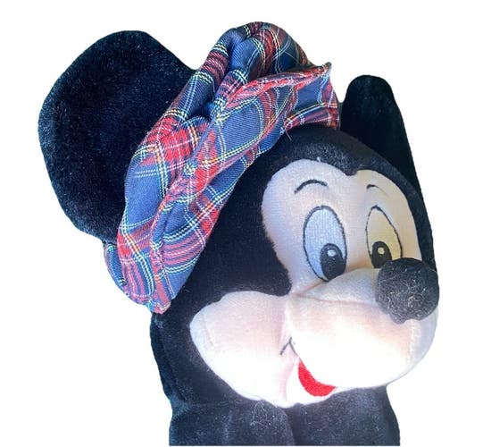 Mickey Mouse With Plaid Golf Hat Walt Disney Plush Fairway Wood Headcover Nice