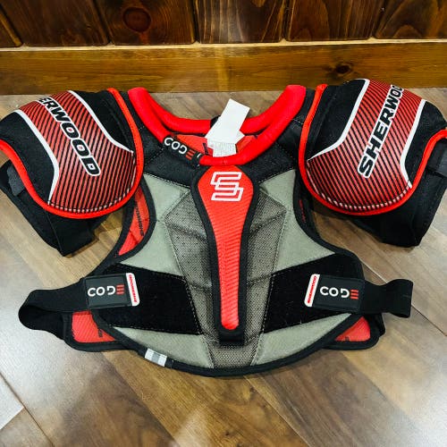 Small Junior Sher-Wood CODE 1 Shoulder Pads (New)
