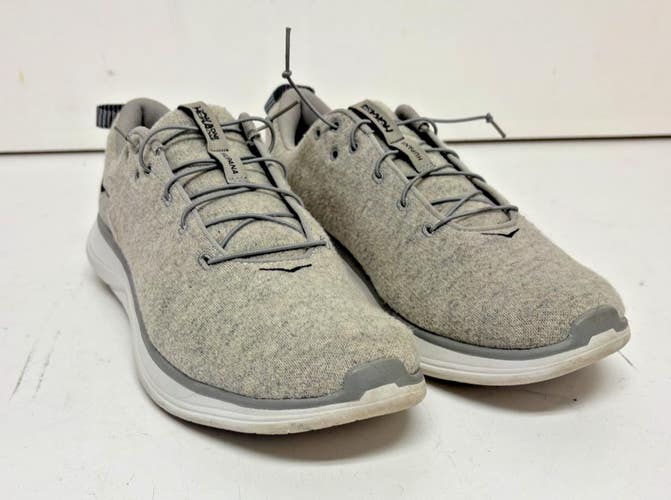 Hoka One One Hupana Flow Heather Gray Wool Casual Sneakers US 10 EU 44