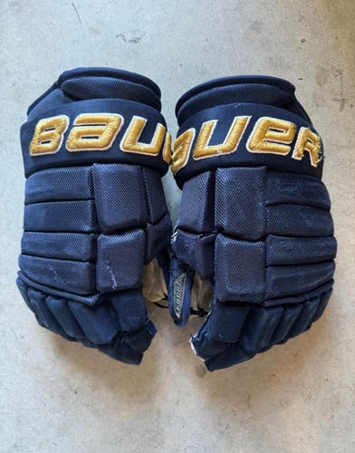 USHL Sioux Falls Used Bauer 14” Pro Stock PRO TEAM 4 Roll Gloves Black