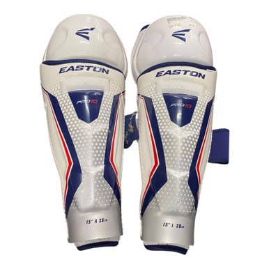 Used Bauer PRO 10 Senior Shin Guards White 15" 11375-S000372461