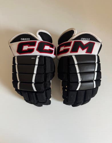 Used Black/White/Red CCM HG97 14" Pro Stock Gloves