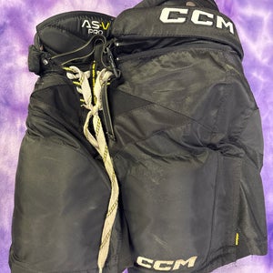 Black Junior Medium CCM AS-V Pro Hockey Pants (Used)