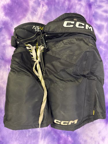 Black Junior Medium CCM AS-V Pro Hockey Pants (Used)
